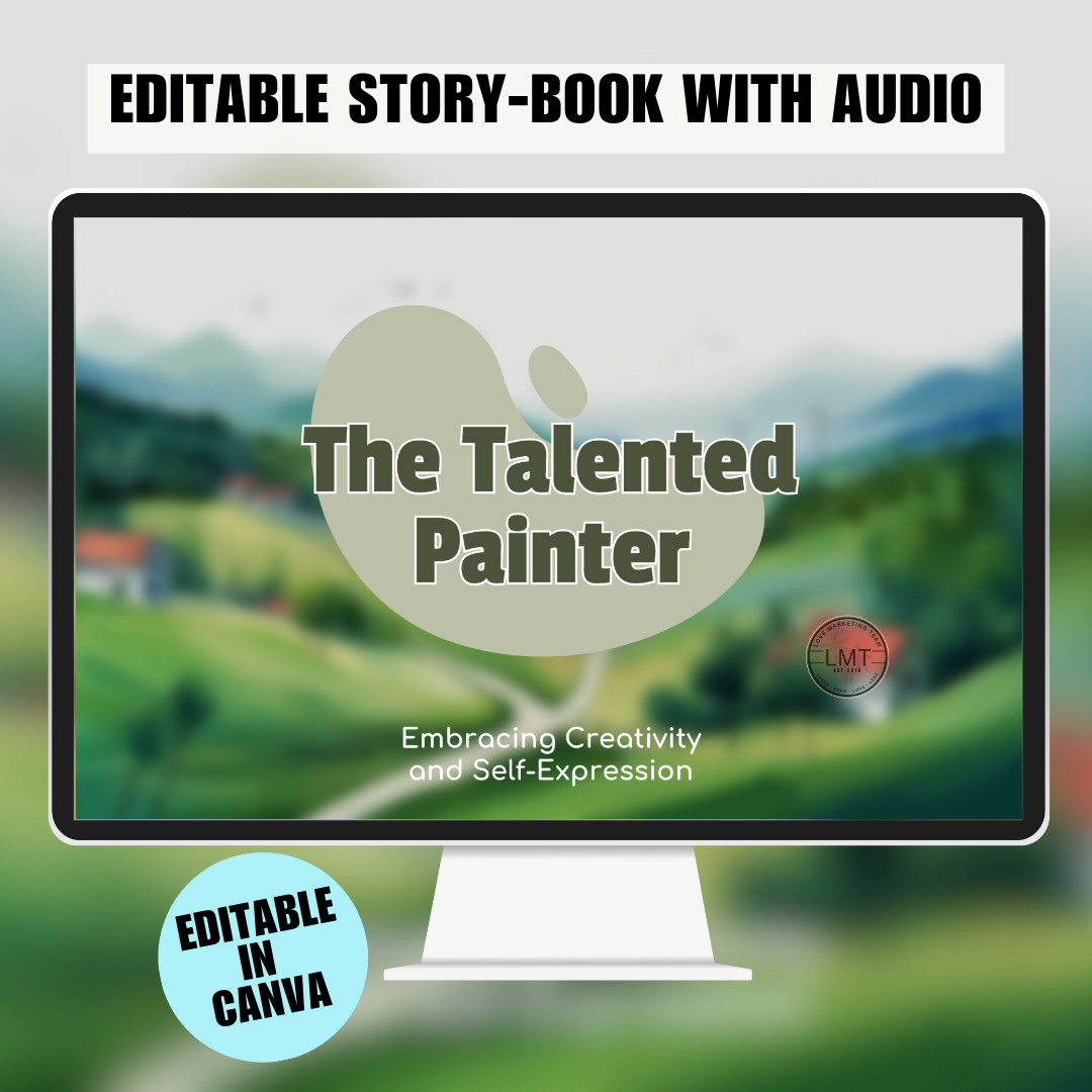 KIDS | "The Talented Painter Embracing Creativity and Self-Expression" | Editable Story-book with Audio | Canva Free