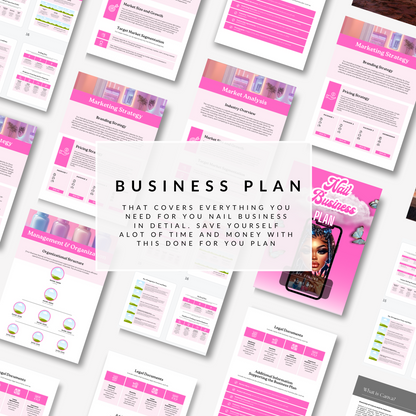 NAIL BUSINESS PLAN  (41 Pages) | Beauty | E-BOOK | PLR