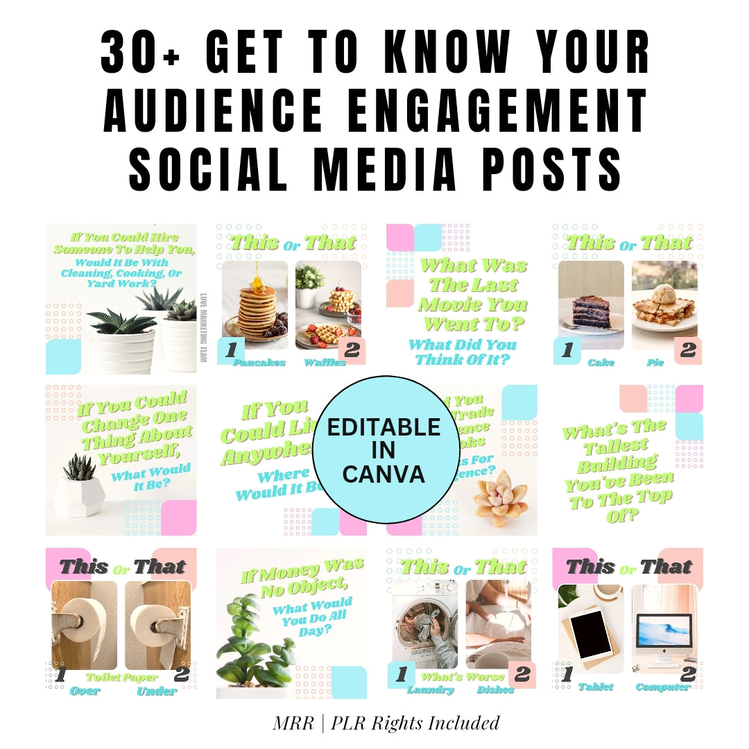 SOCIAL MEDIA | 30+ Get To Know Your Audience Engagement Social Media Posts