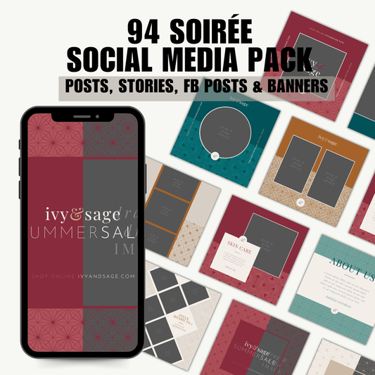 SOCIAL MEDIA | Soirée Media Pack | Canva Template