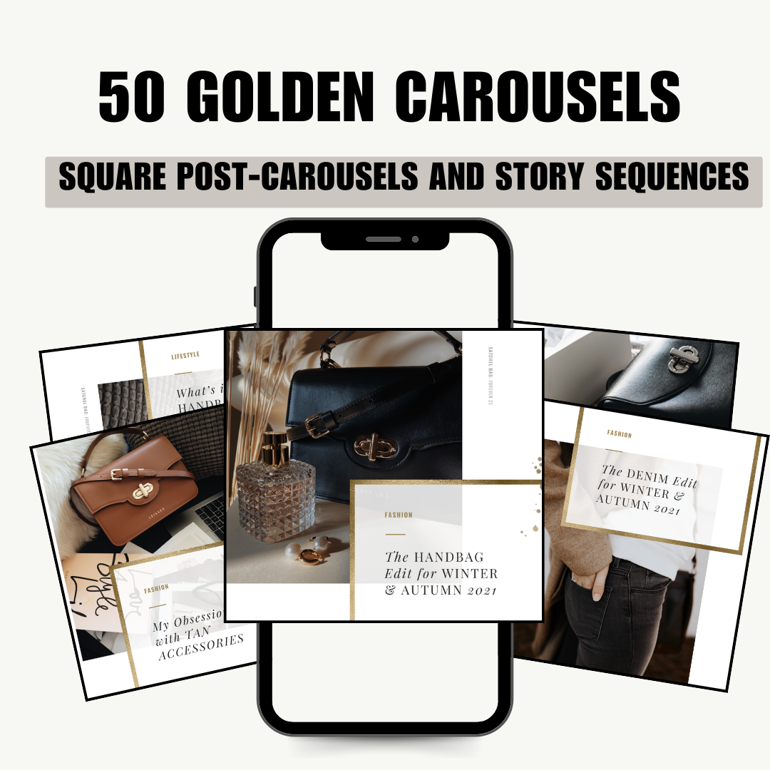 SOCIAL MEDIA | GOLDEN CAROUSELS & STORIES | Canva Template