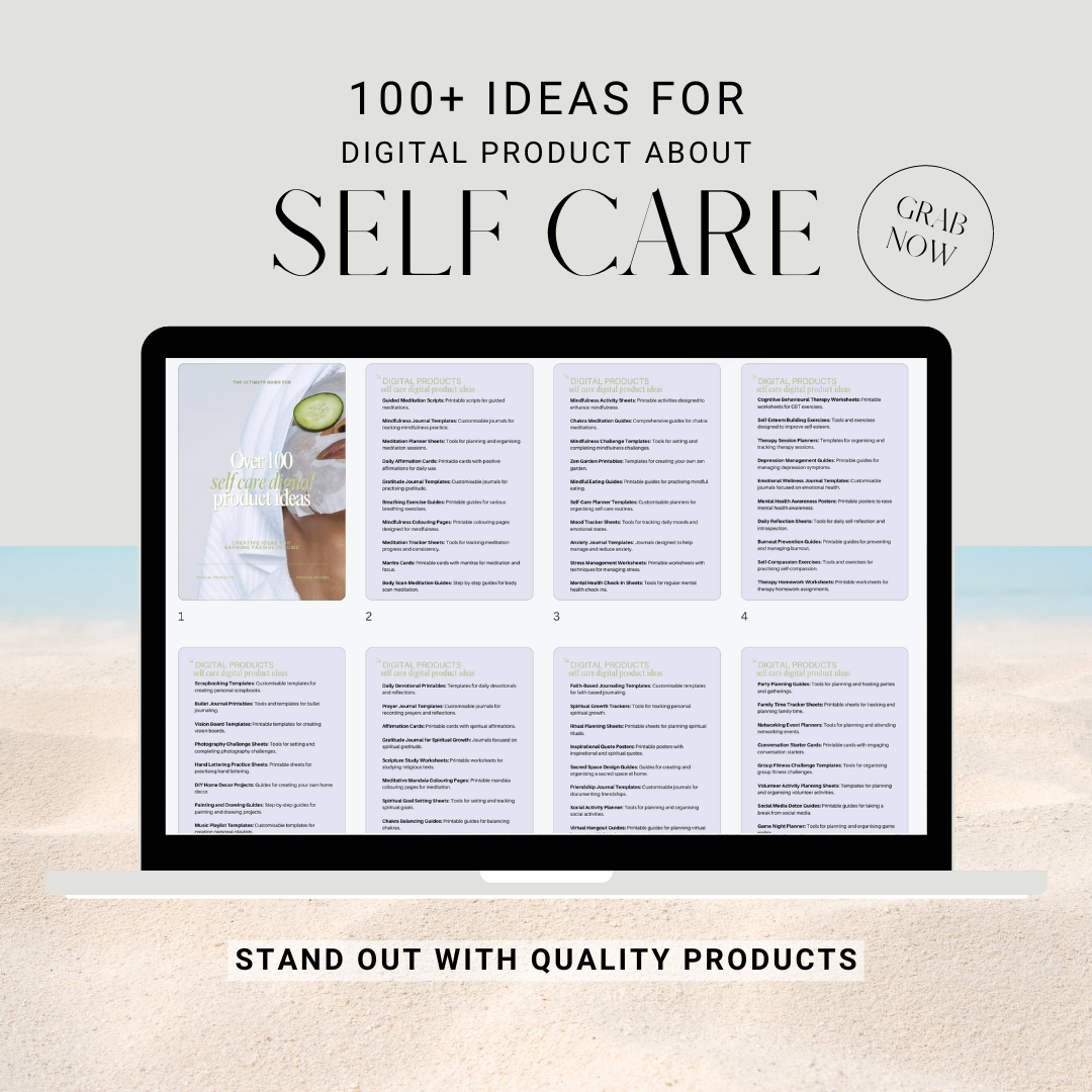 100+ Self Care Digital Product Ideas