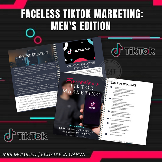 TikTok Faceless Marketing: Men's edition | E-book | MRR