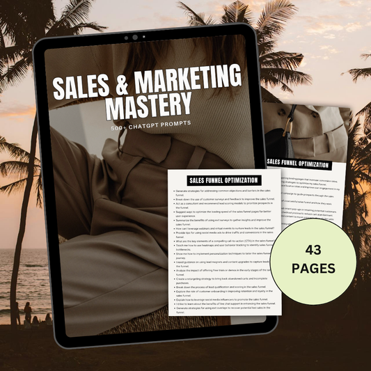 SALES & MARKETING MASTERY | 500 + CHATGPT PROMPTS GUIDE