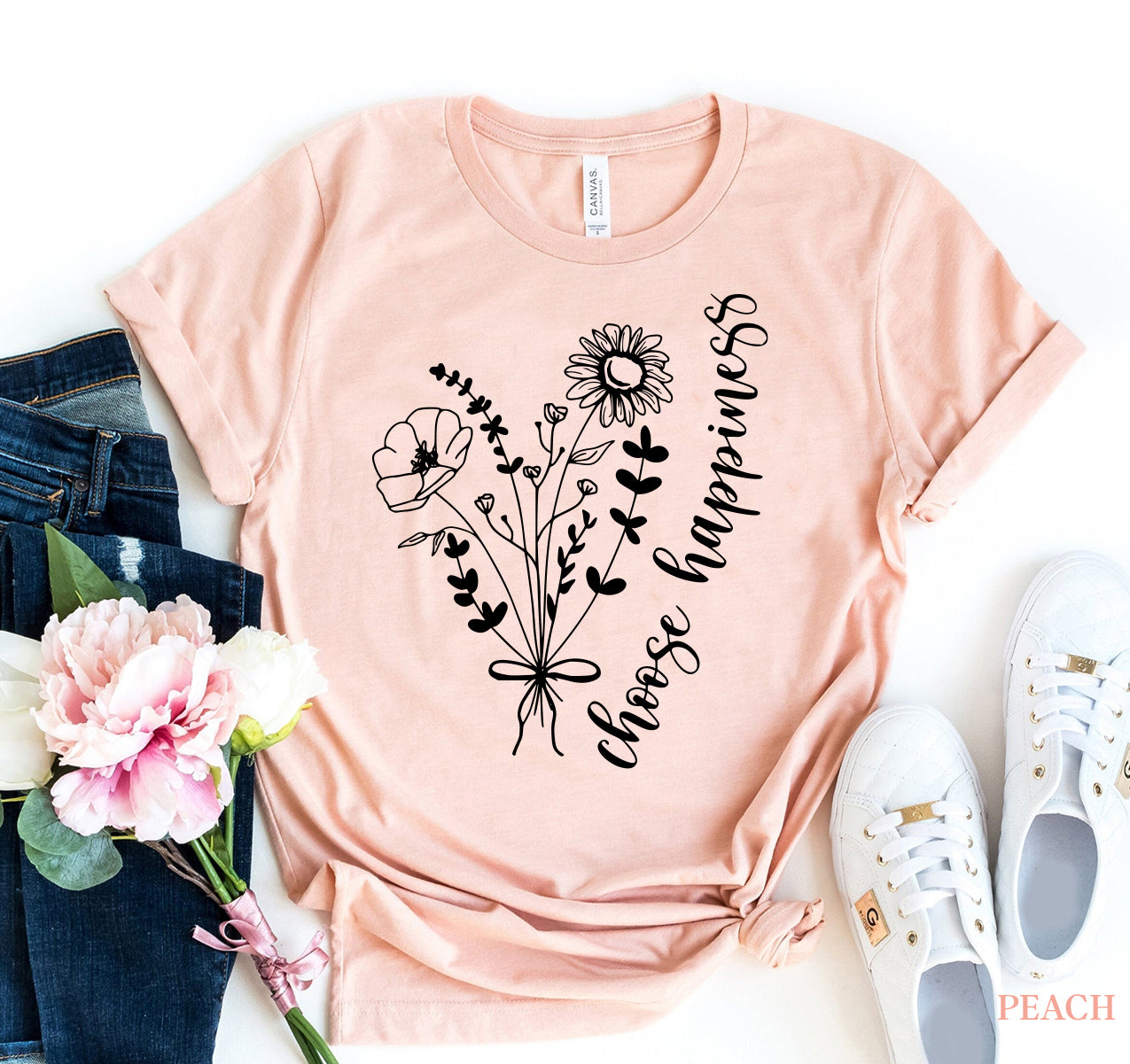 T-SHIRT | Choose Happiness | Flowers