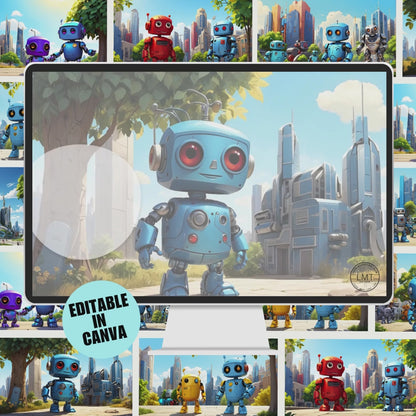 KIDS | "Robo Friends" | Editable Story-book with Audio | Canva Free