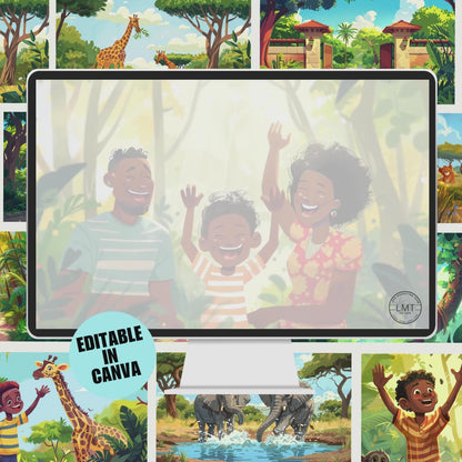 KIDS | "Fun at the Safari Park!" | Editable Story-book with Audio | Canva Free