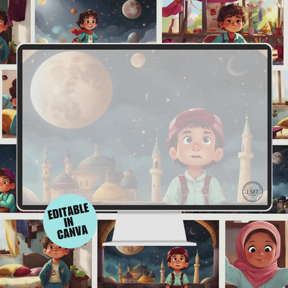 KIDS | "Emir's Moon Dream " | Editable Story-book with Audio | Canva Free