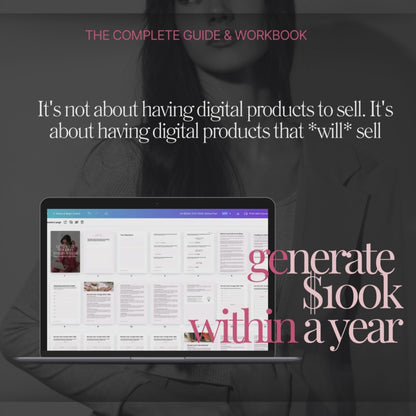 Generate $100k Within A Year Guide & Workbook - with mockups included two sizes