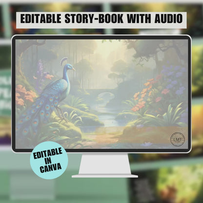 KIDS | "Polly the Peacock's Big Heart" | Editable Story-book with Audio | Canva Free