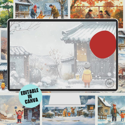 KIDS | " Snowy Day Helpers " | Editable Story-book with Audio | Canva Free