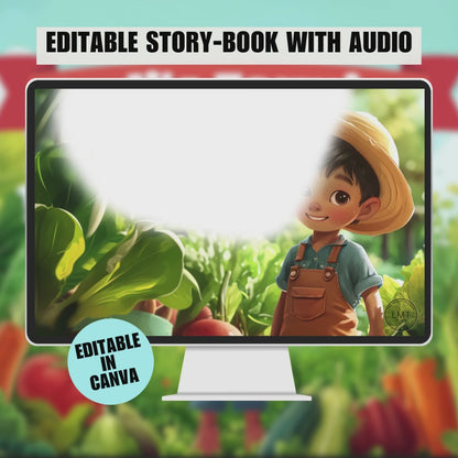 KIDS | "Budi's Farming Dreams" | Editable Story-book with Audio | Canva Free