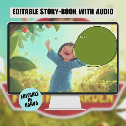 KIDS | "Hawwa's Fruitful Garden" | Editable Story-book with Audio | Canva Free