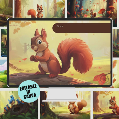 KIDS | "The Wise Squirrel and the Helpful Friends" | Editable Story-book with Audio | Canva Free