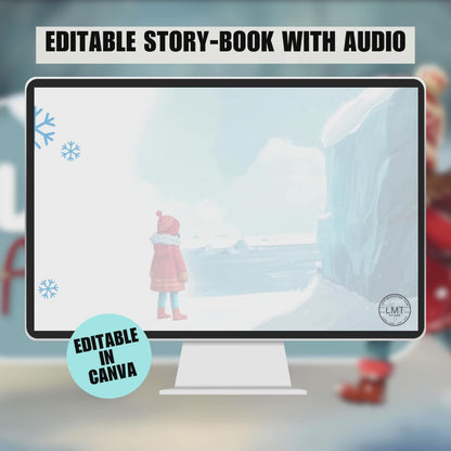 KIDS | "Luna's Ice Adventures" | Editable Story-book with Audio | Canva Free