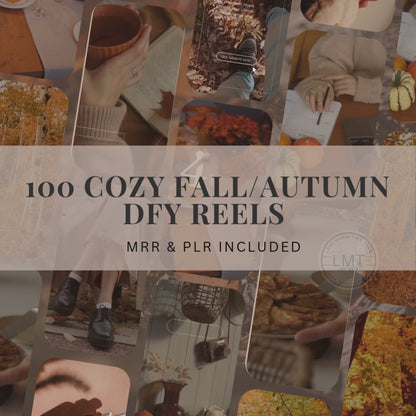 100 cozy fall/autumn dfy reels | MRR & PLR