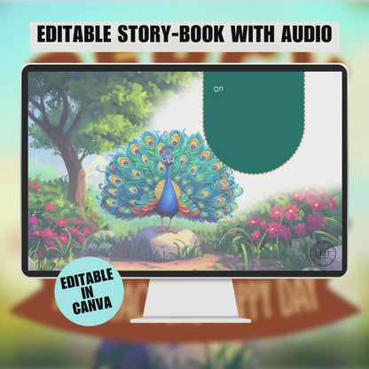 KIDS | "Percy the Peacock's Happy Day" | Editable Story-book with Audio | Canva Free