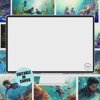 KIDS | "Zoe Diving Lesson" | Editable Story-book with Audio | Canva Free