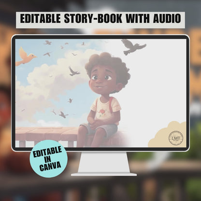 KIDS | "Tunde's Stormy Evening" | Editable Story-book with Audio | Canva Free