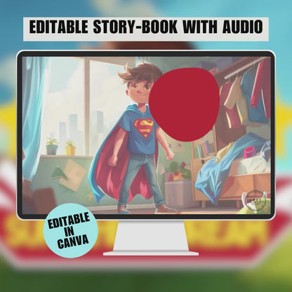 KIDS | "Sammy's Superhero Dream" | Editable Story-book with Audio | Canva Free